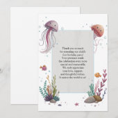 Carte De Remerciements Cute méduse (Devant / Derrière)