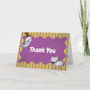Carte De Remerciements Cute Moderne Un Petit Boo Ghost Baby shower Chat
