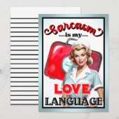 Carte De Remerciements Cute Nurse Pinup_ Love (Devant / Derrière)