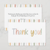 Carte De Remerciements Cute Pastel Brush Strokes Baby shower (Devant / Derrière)