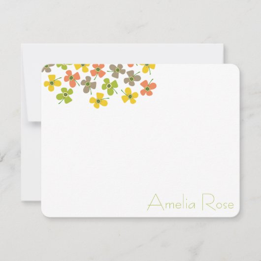 Carte De Remerciements Cute Pastel Daisies Pop Fleurs Chic Nouveau bébé F (Devant)