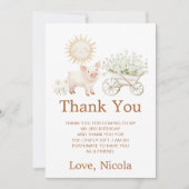 Carte De Remerciements Cute Pig Wheelbarrow Birthday (Devant)