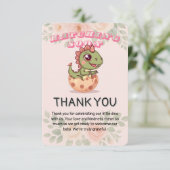 Carte De Remerciements Cute Pink Dino Hatching Soon (Debout devant)