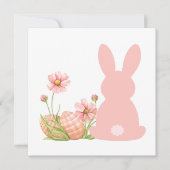 Carte De Remerciements Cute Pink Easter Bunny with Spring Flowers  (Devant)