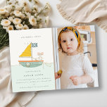Carte De Remerciements Cute Pirate Sailboat Kids N'importe quel âge Anniv<br><div class="desc">Pour toute autre personnalisation ou tout autre élément correspondant,  n'hésitez pas à me contacter à l'adresse yellowfebstudio@gmail.com</div>