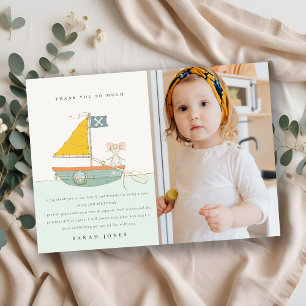 Carte De Remerciements Cute Pirate Souris Voilier Enfants N'Importe Quel 