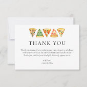 Carte De Remerciements Cute Pizza Co Ed Baby shower (Devant)