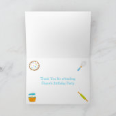 Carte De Remerciements Cute Red Hair Boy Baking Anniversaire (Intérieur)