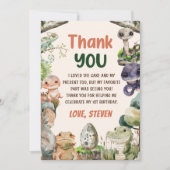 Carte De Remerciements Cute Reptile Thémé Fête d'anniversaire de l'enfant (Devant)