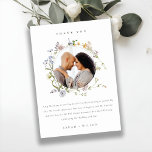 Carte De Remerciements Cute Rustic Meadow Floral Wreath Photo Mariage<br><div class="desc">Si vous avez besoin d'une personnalisation supplémentaire,  n'hésitez pas à m'envoyer un message sur yellowfebstudio@gmail.com .</div>