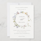 Carte De Remerciements Cute Rustic Meadow Floral Wreath Wedding Invitatio (Devant)