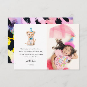 Carte De Remerciements Cute Safari Animal Photo Anniversaire