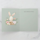 Carte De Remerciements Cute Sage Vert aquarelle Bunny Baby shower (Intérieur)