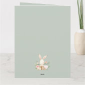 Carte De Remerciements Cute Sage Vert aquarelle Bunny Baby shower (Dos)
