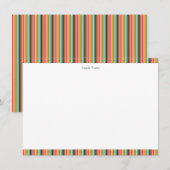 Carte De Remerciements Cute Striped Personalized Stationery Name Holiday (Devant / Derrière)