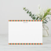 Carte De Remerciements Cute Striped Personalized Stationery Name Holiday (Debout devant)