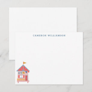 Carte De Remerciements Cute Summer Beach Hut Stationery personnalisée