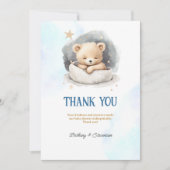 Carte De Remerciements Cute Teddy Bear Baby Boy Douche (Devant)
