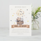 Carte De Remerciements Cute Teddy Hot Air Balloon Enfants Photo Anniversa (Debout devant)