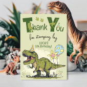 Carte De Remerciements Cute TRex Dinosaur Five-Rex Boy 5th Birthday Party