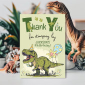 Carte De Remerciements Cute TRex Dinosaur Four-Rex Boy 4th Birthday Party