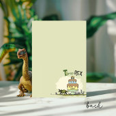 Carte De Remerciements Cute TRex Dinosaur Three-Rex 3rd Birthday Party