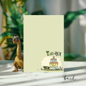 Carte De Remerciements Cute TRex Dinosaur Two-Rex Boy 2nd Birthday Party