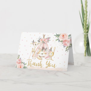 Carte De Remerciements Cute Tribal Woodland Animaux Baby shower d'anniver