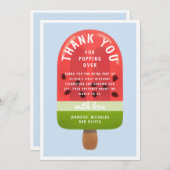 Carte De Remerciements Cute Watermelon Popsicle Premier anniversaire (Devant / Derrière)