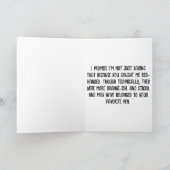 Carte De Remerciements Cute Weasel Désolé les excuses (Intérieur)