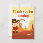 Carte De Remerciements Cute Western Cowboy 1er rodéo Age 1 anniversaire (Devant)