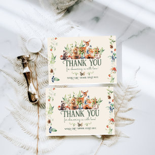 Carte De Remerciements Cute Woodland Animal Adventure Baby shower neutre