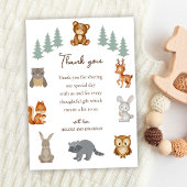Carte De Remerciements Cute Woodland Animaux Baby showers neutres selon l