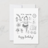 Carte De Remerciements Cute Yoga Maman Coloration (Devant)