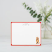 Carte De Remerciements CuteRed Border Golden Doodle Christmas Thank you  (Debout devant)
