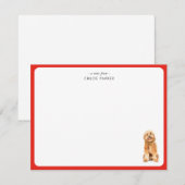 Carte De Remerciements CuteRed Border Golden Doodle Christmas Thank you  (Devant / Derrière)