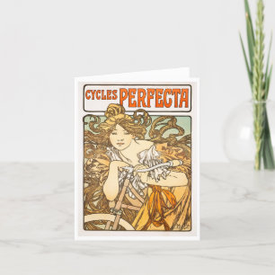 Carte De Remerciements Cycles vintages Perfecta par Mucha Note Card