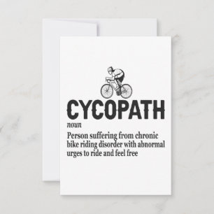Carte De Remerciements Cycopath Funny Cycliste pour cyclistes et cycliste