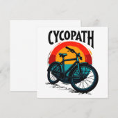 Carte De Remerciements Cycopath : Vélo énergétique avec le soleil couchan (Devant / Derrière)
