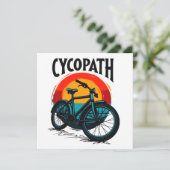 Carte De Remerciements Cycopath : Vélo énergétique avec le soleil couchan (Debout devant)