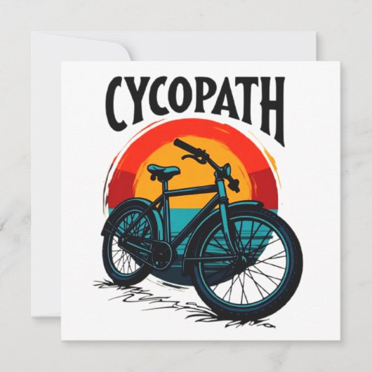 Carte De Remerciements Cycopath : Vélo énergétique avec le soleil couchan (Devant)