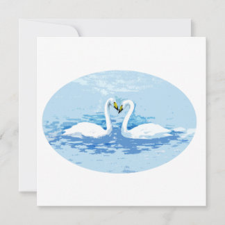 Carte De Remerciements Cygnes en peinture