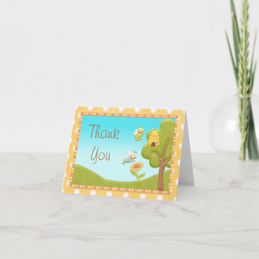 Carte de remerciements d'abeille (Devant)