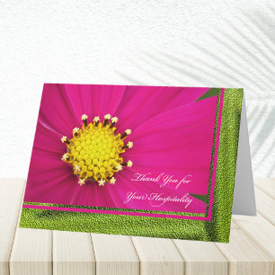 Carte de remerciements d'accueil - Cosmos rose Mer
