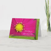 Carte de remerciements d'accueil - Cosmos rose Mer (Devant)