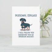 Carte De Remerciements Dachshund Personal Stalker (Debout devant)