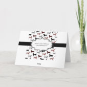 Carte De Remerciements Dachshunds en Damask Motif mignon (Dos)