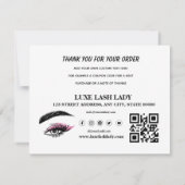 Carte de remerciements d'activité de la série de l (Dos)