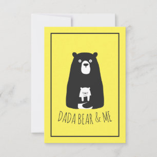 Carte De Remerciements DADA BEAR & MOI   Papa Enfants Fille Fils Dada Bea