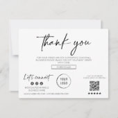 Carte de remerciements d'affaires à script moderne (Devant)